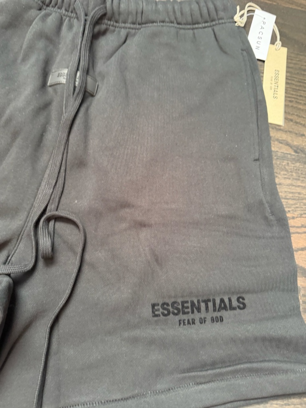 Fear Of God Essentials Shorts SS22 Stretch Limo Black Size Medium - Picture 3 of 4
